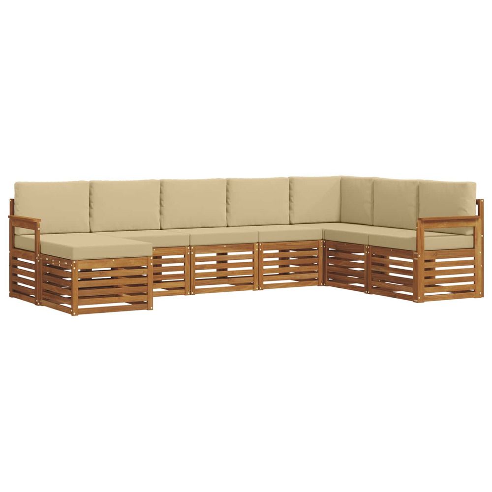 Ensemble de canapés d'extérieur 8 pc naturel et beige