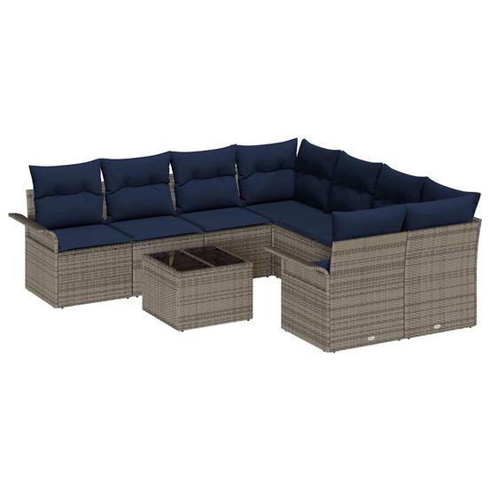 Ensemble de canapé de jardin 9 pc 10-nombre de places