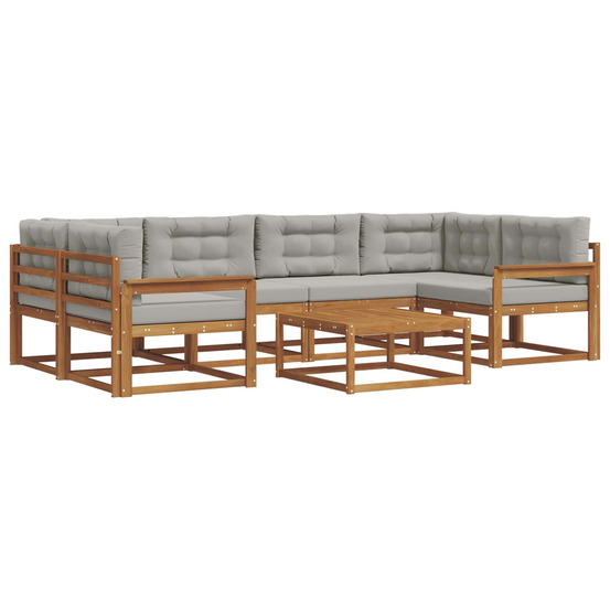 Ensemble de canapés d'extérieur 7 pcs gris naturel et clair