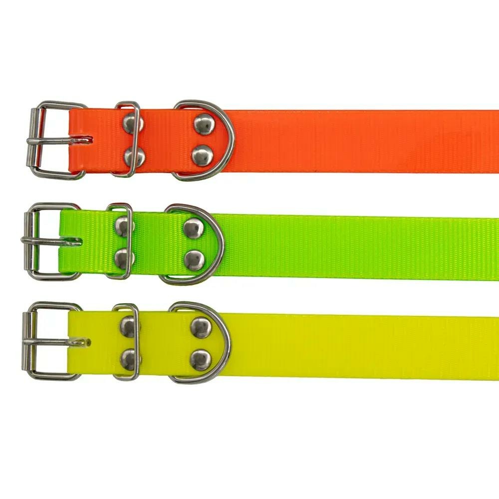 Collier pvc longueur 60 cm largeur 2,5cm 3 couleurs fluo ajustable