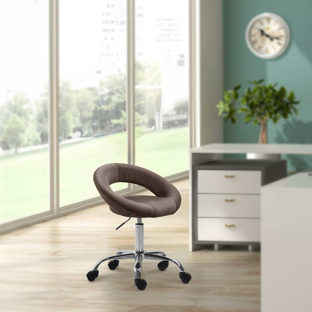 Tabouret de travail en velours olinda