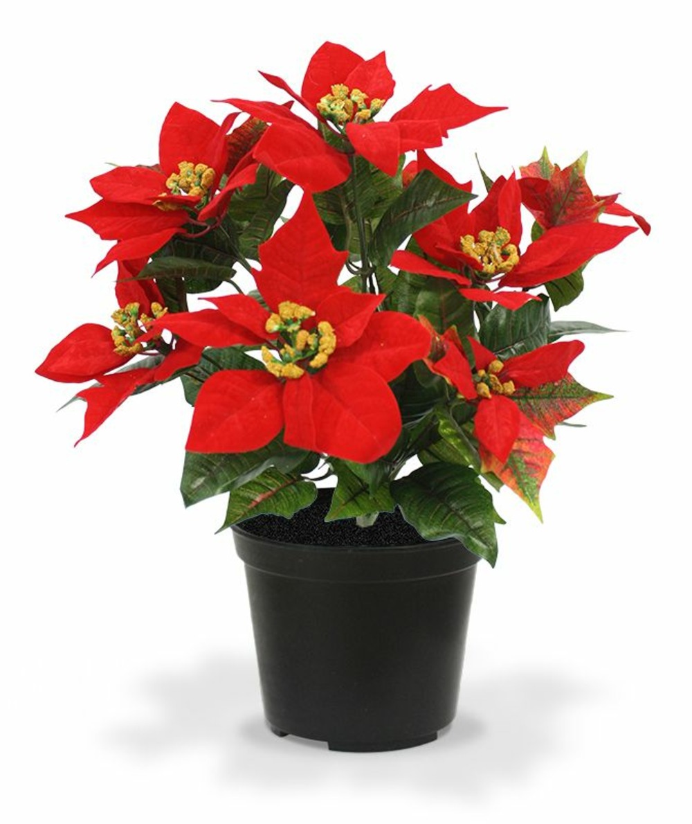 Poinsettia artificiel 40 cm rouge en pot