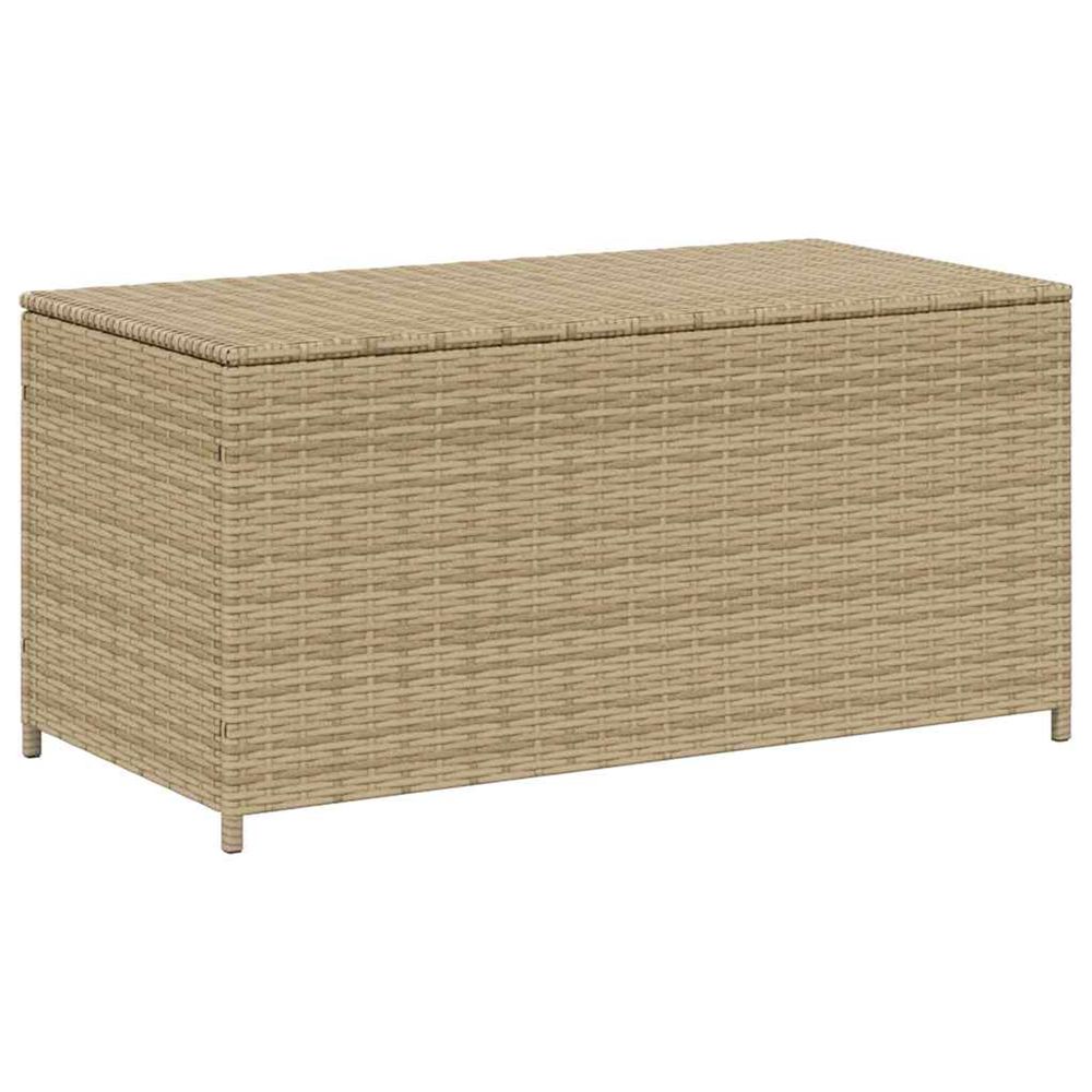 Boîte de rangement de jardin mélange beige 190l résine tressée