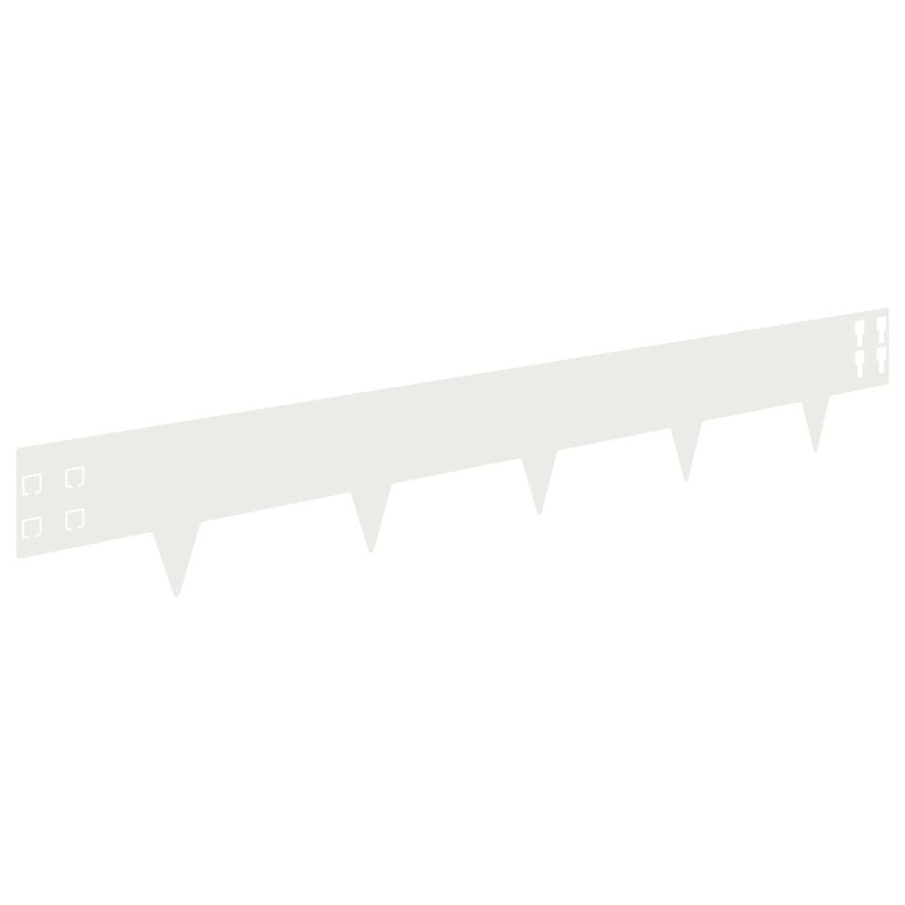 Bordure de pelouse 30 pc 100 x 15 cm acier blanc