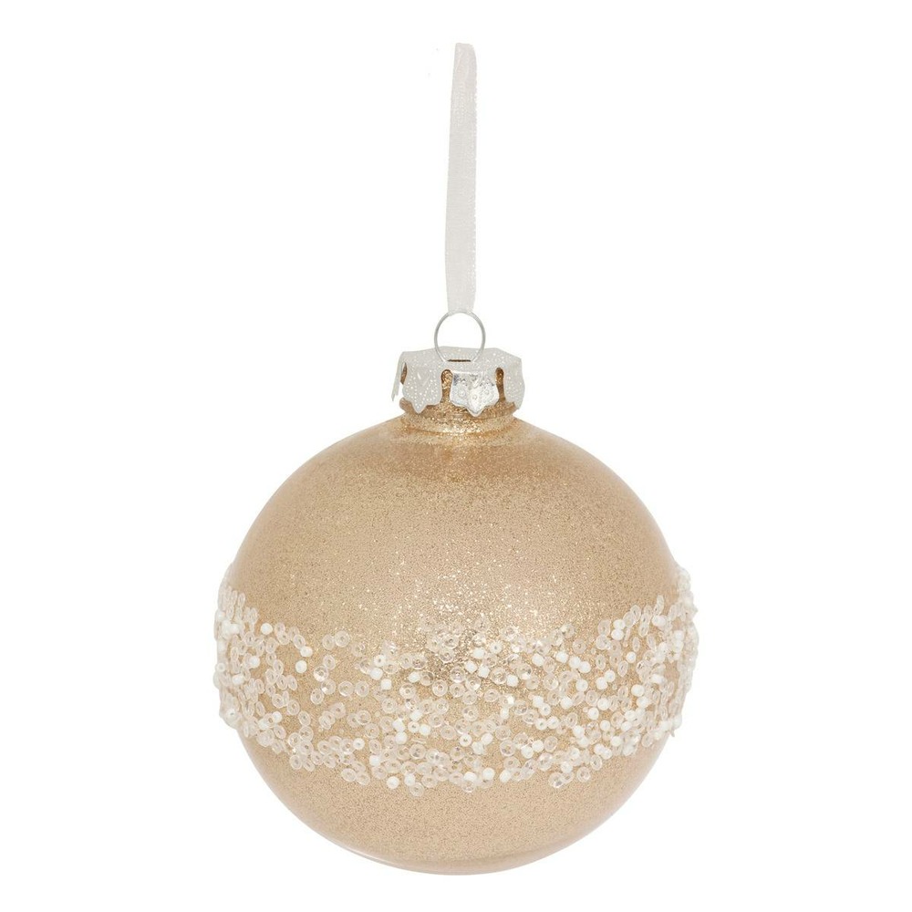 Boule pailletée perle d.10cm doré