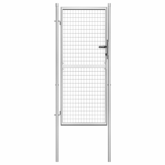 Portail de jardin en acier galvanisé 105 x 175 cm argent