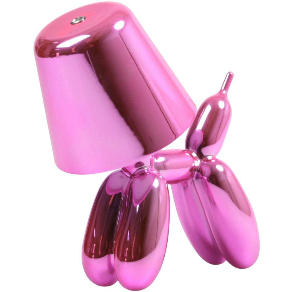 Lampe à poser led balloon dog 16 x 10 x 18 cm fuschia et argenté