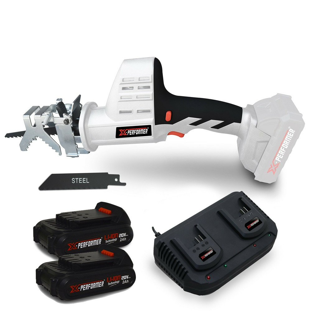 Scie a ebrancher portative 20v coupe bois et metal 2700 t-min xperformer xpcbr20li - 2 batteries 2ah et double chargeur