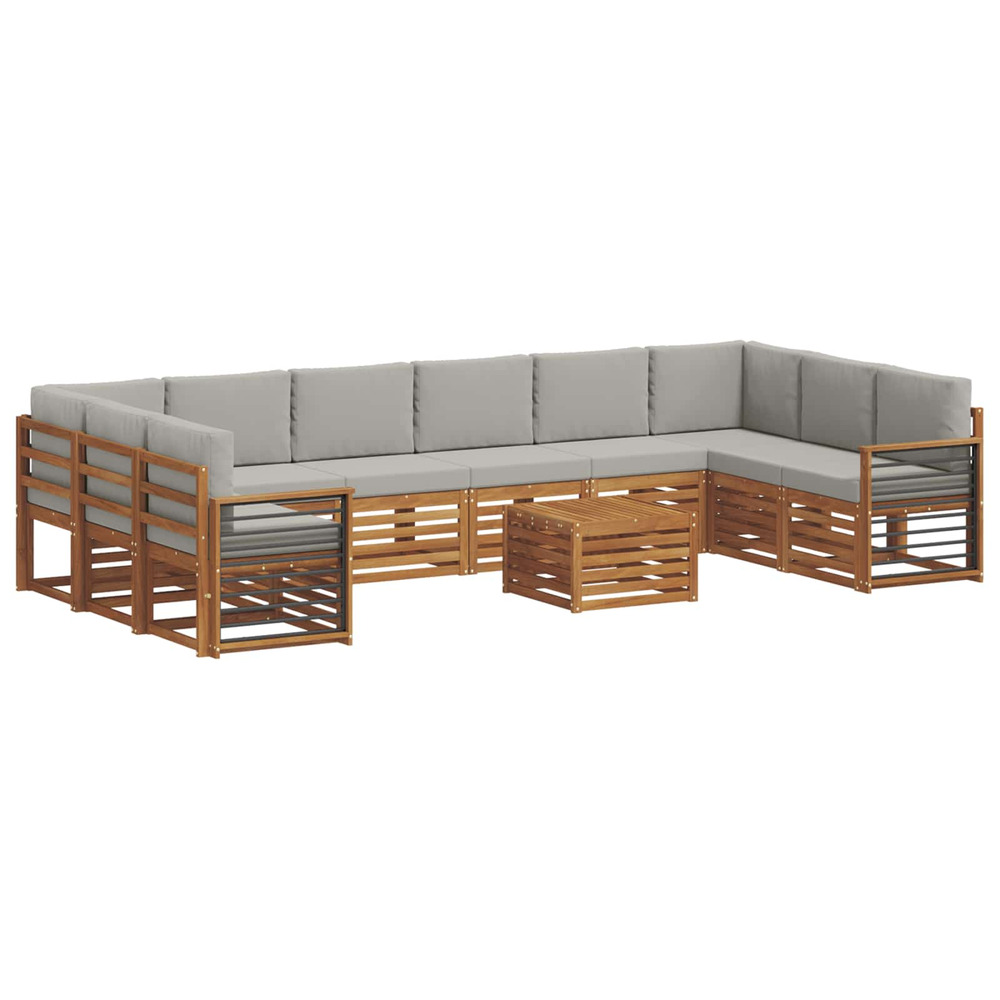 Ensembles de canapés avec coussin 11 pcs gris naturel et clair