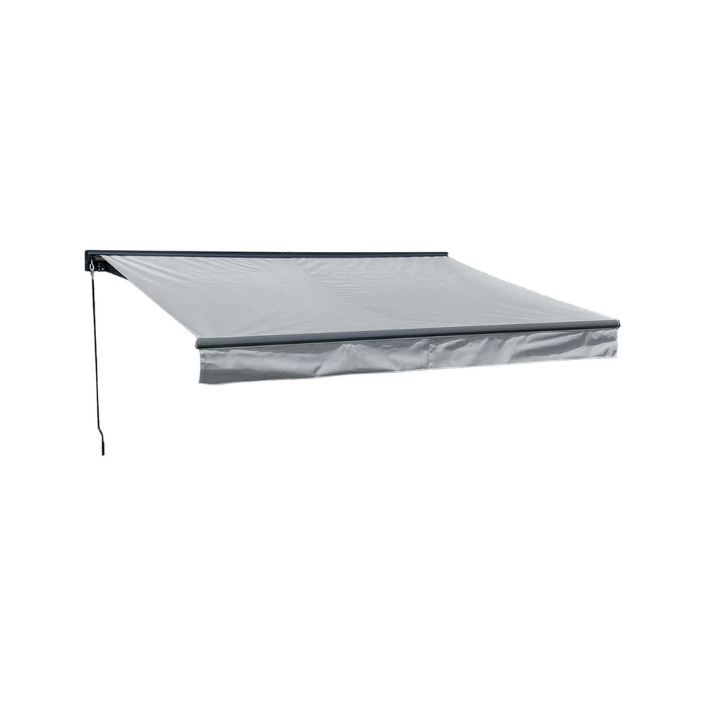 Store banne saule 2,95 × 2,5m avec semi-coffre - toile grise et structure grise