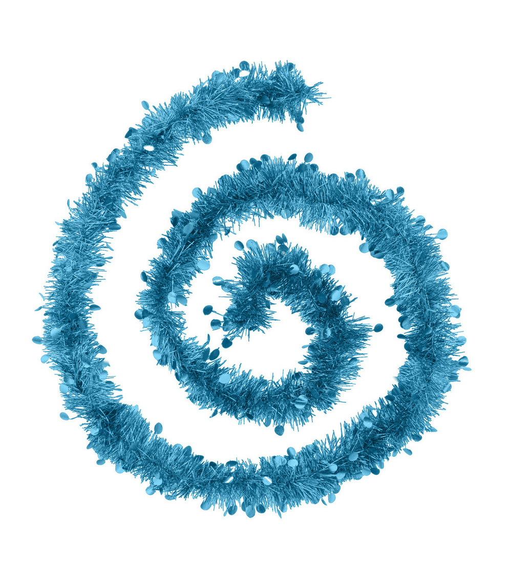 Guirlande de noël large 10 cm turquoise avec pastilles longueur 2 mètres