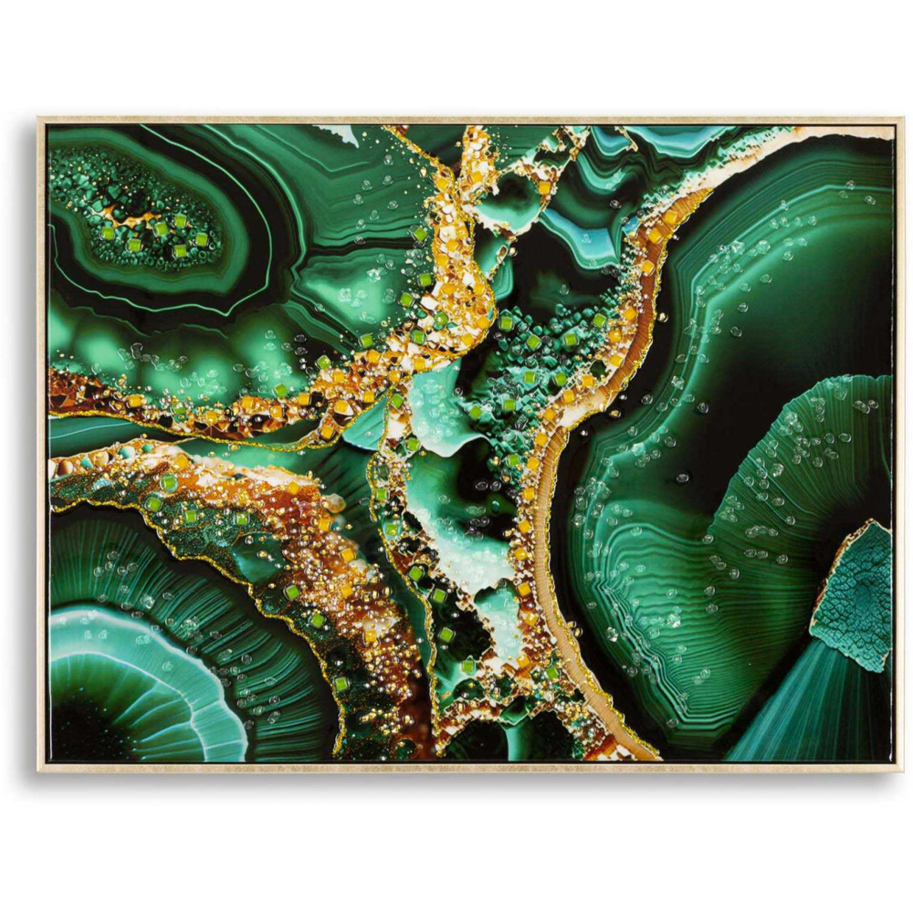 Tableau en toile et métal smeraldy 82 x 4 x 62 cm modèle 2