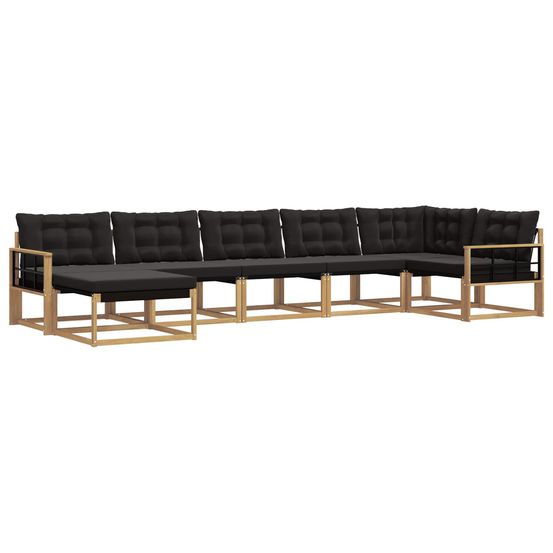Ensemble de canapés d'extérieur 7 pc blanc et noir