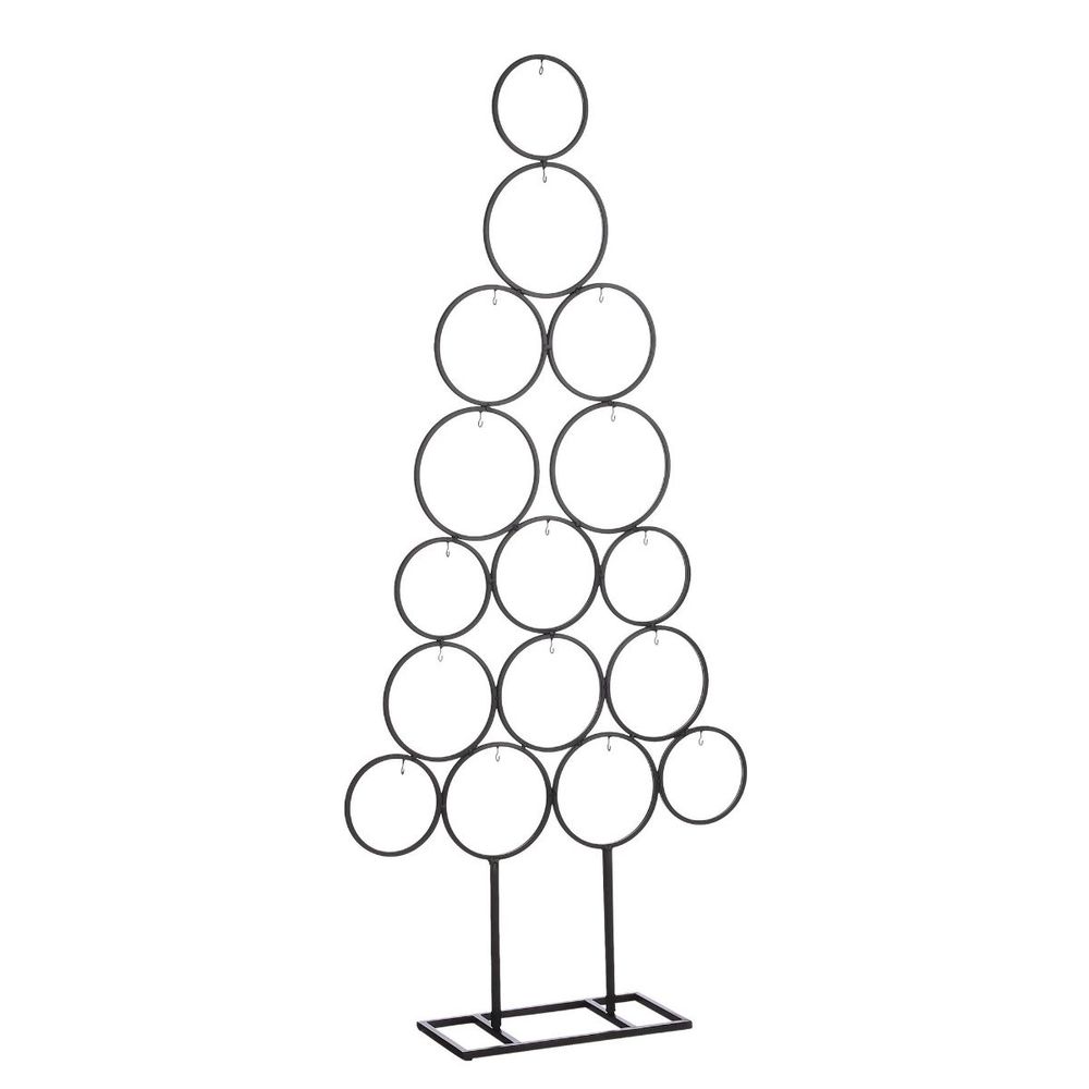 Mica decorations sapin décoration pour 16 boules de noël - noel decoration interieur - l53 x l15 x h117,5 cm - fer - noir