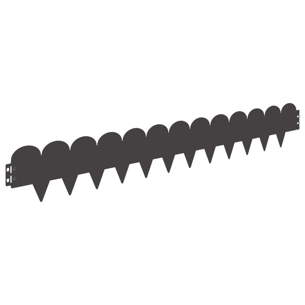 Bordure de pelouse 30 pc 103 x 15 cm acier noir