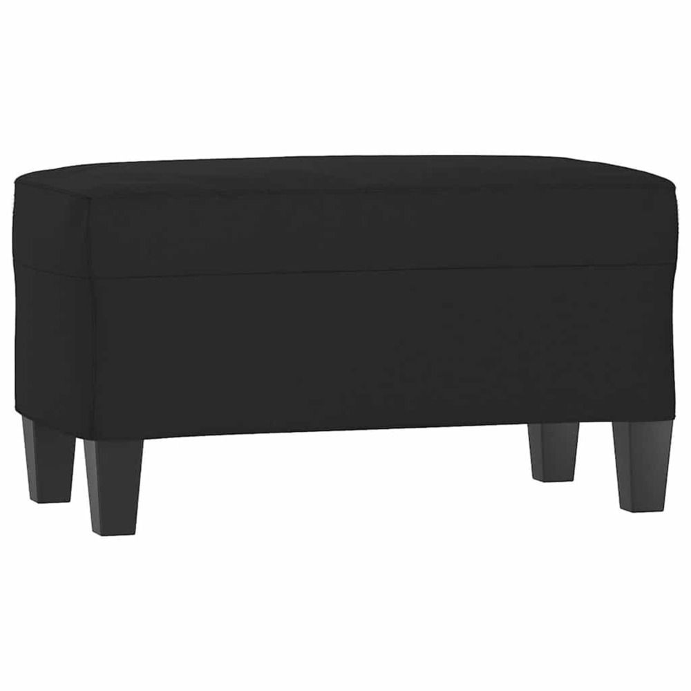 Banc noir 70x35x41 cm tissu microfibre