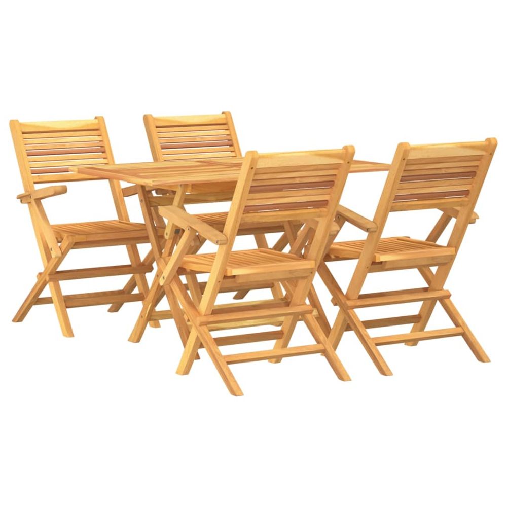 Ensemble à manger de jardin 5 pcs bois de teck massif