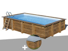 Kit piscine bois  mango 6,18 x 3,20 x 1,33 m + bâche hiver