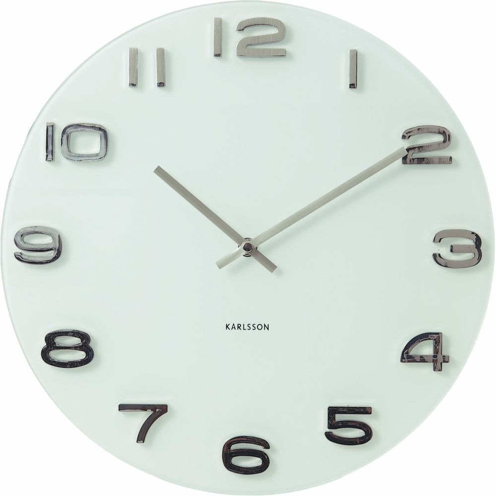 Horloge ronde vintage en verre 35 cm