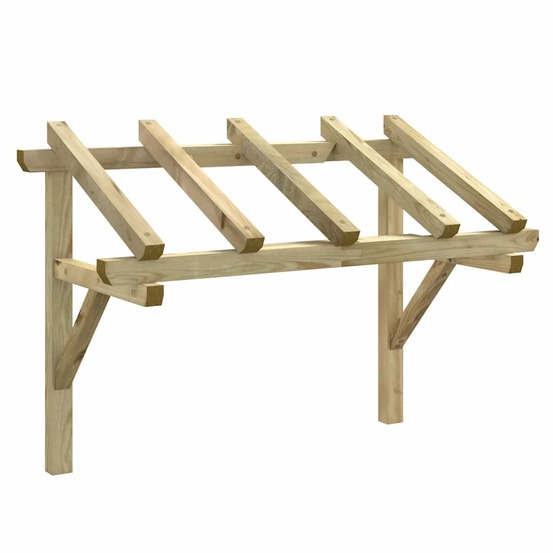 Auvent de porte 150x100x100 cm bois de pin solide