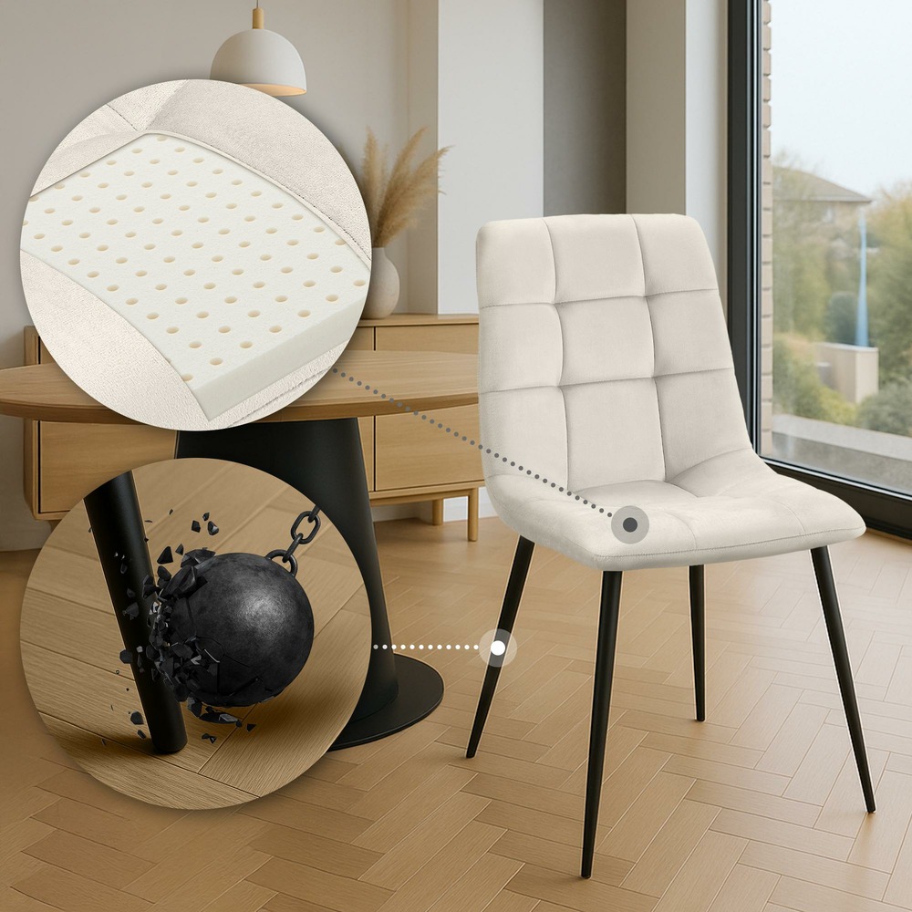 Chaise de salle à manger antibes en velours élégante et confortable