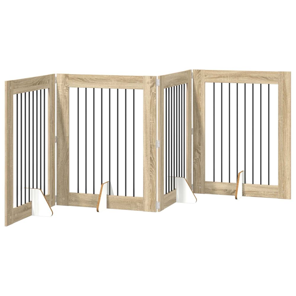 Porte de chien pliable avec supports 4 pc chêne sonoma 321 cm