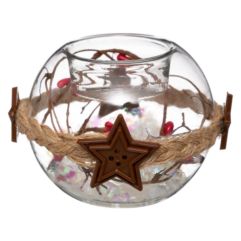 Photophore boule décoré verre