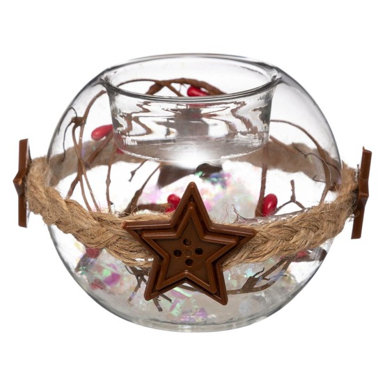 Photophore boule décoré verre