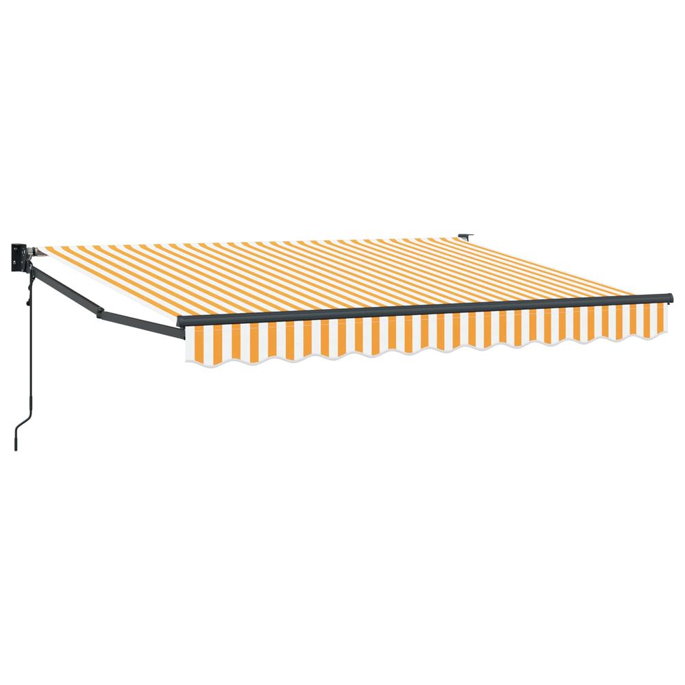 Auvent rétractable jaune et blanc 3,5 x 2 m polyester et métal