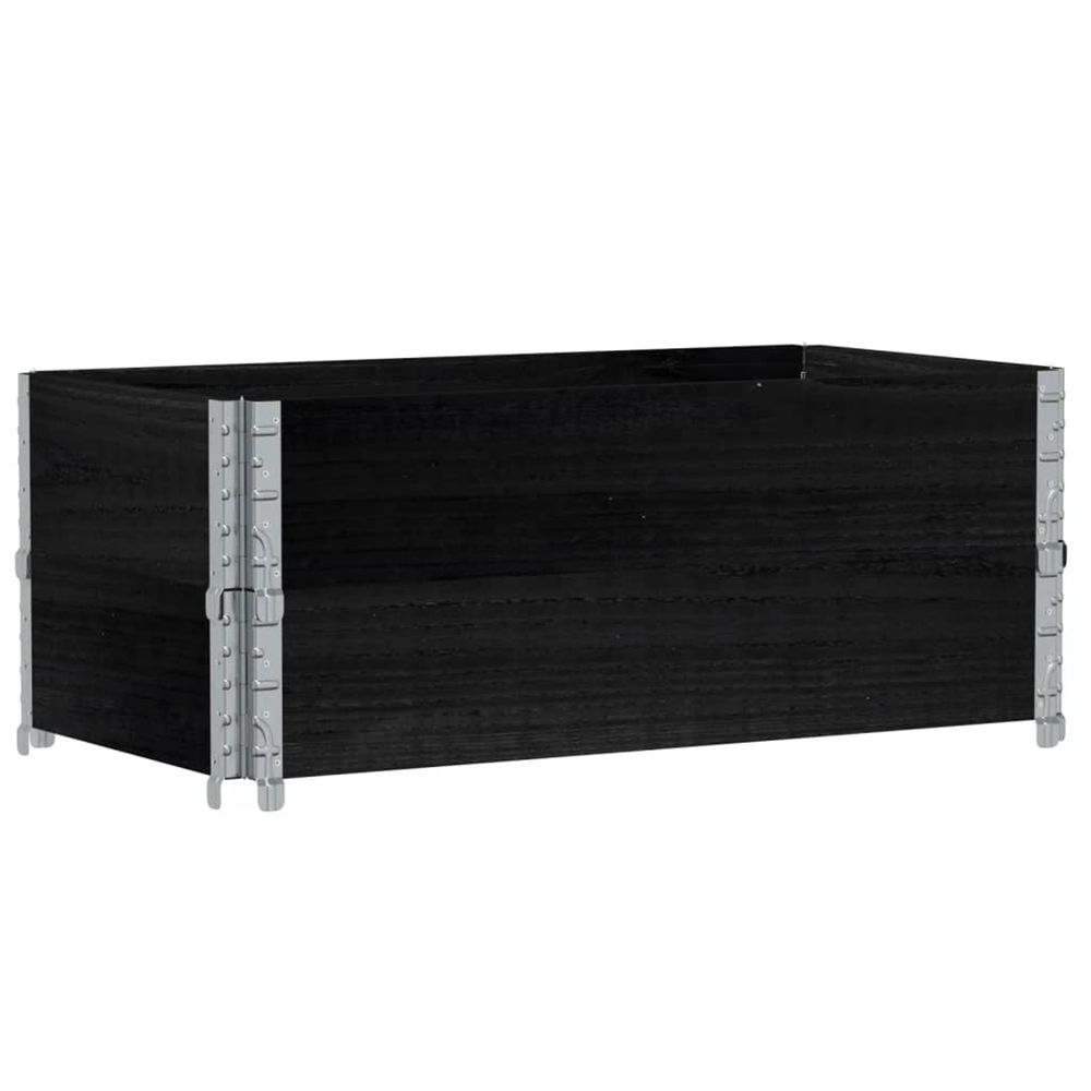 Colliers de palette 2 pcs noir 100x50 cm bois de pin solide