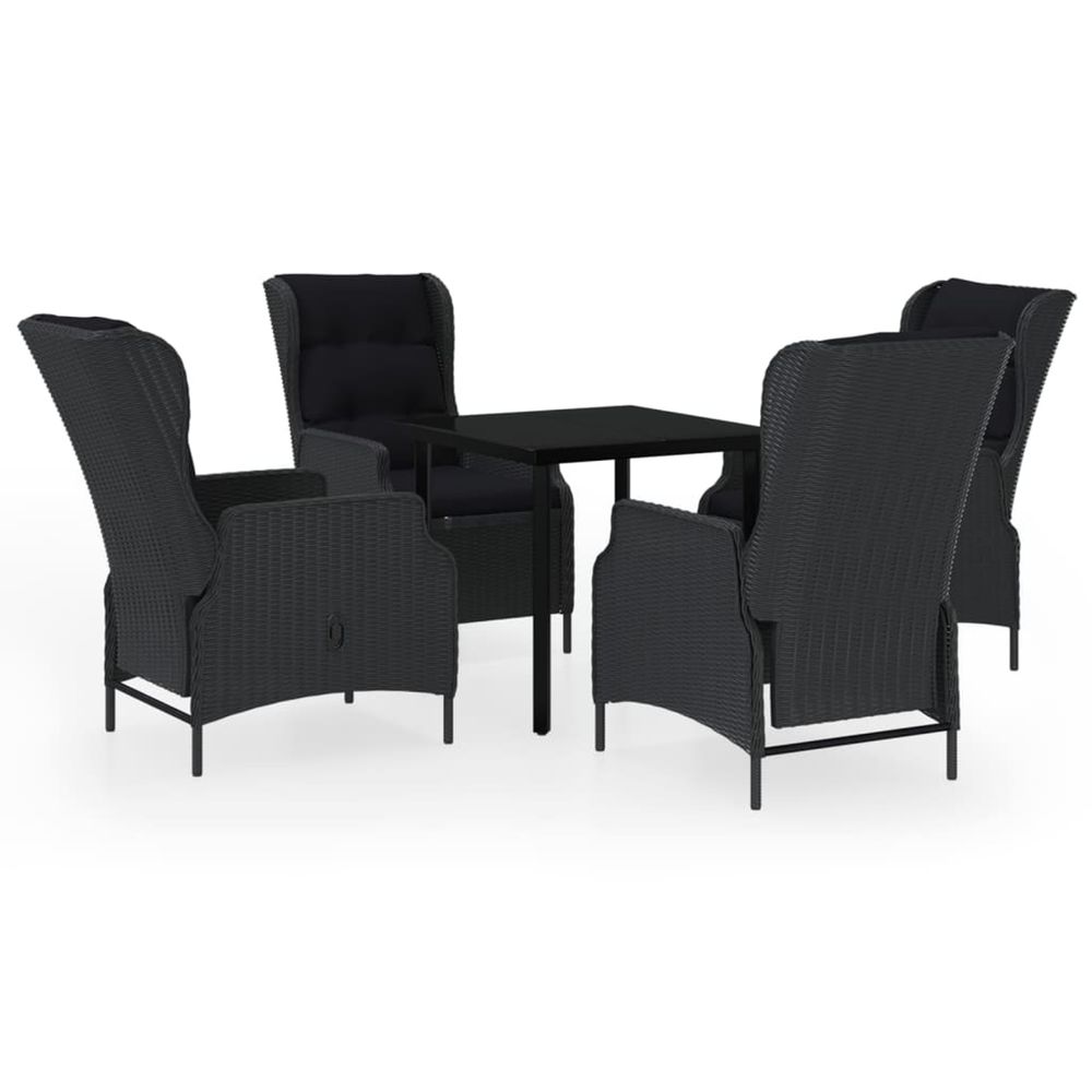 Ensemble à manger de jardin 5 pcs gris foncé