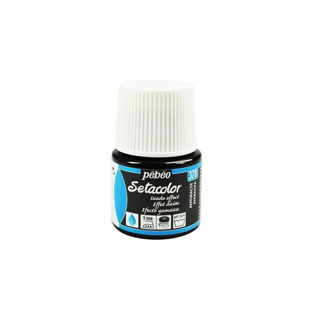 Peinture textile setacolor opaque effet daim - anthracite - 45 ml