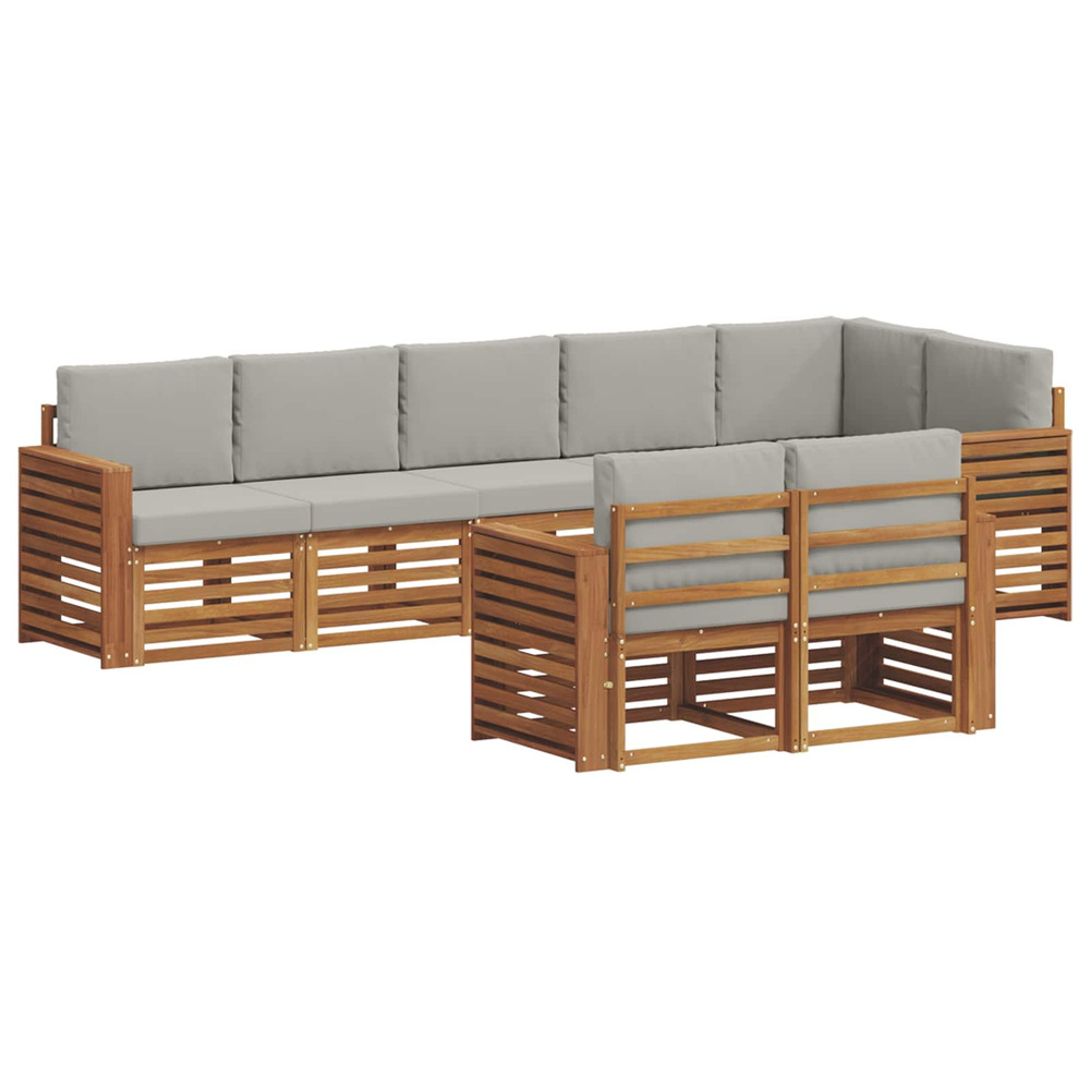 Ensembles de canapés avec coussin 8 pcs gris naturel et clair