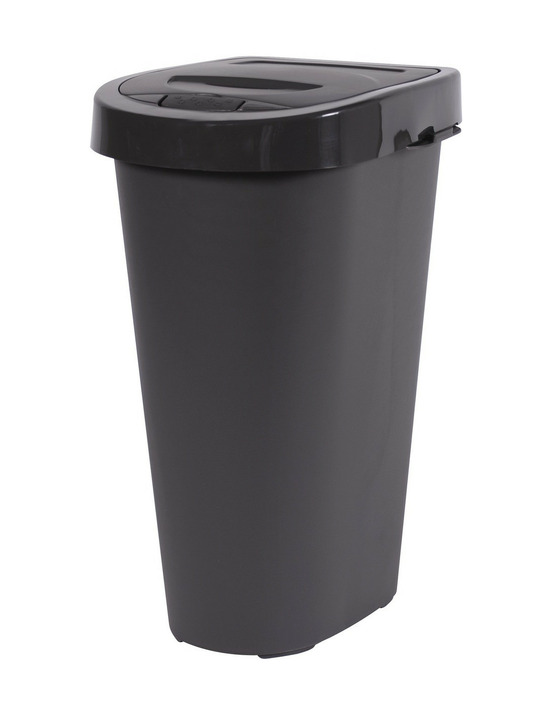 Poubelle city push 25l grise ouverture push pratique & hygiénique - eda