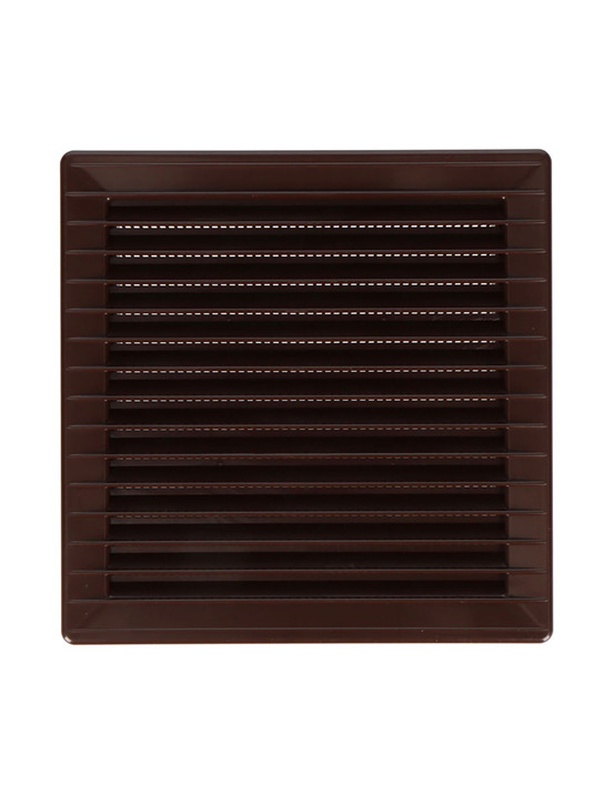 2 grille d'aération carré encastrée avec moustiquaire 140 x140mm abs brun