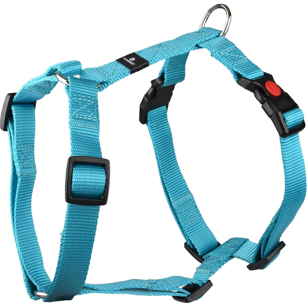 Harnais h ziggi l/xl tour de cou 45 -65 cm 20 mm turquoise pour chien.