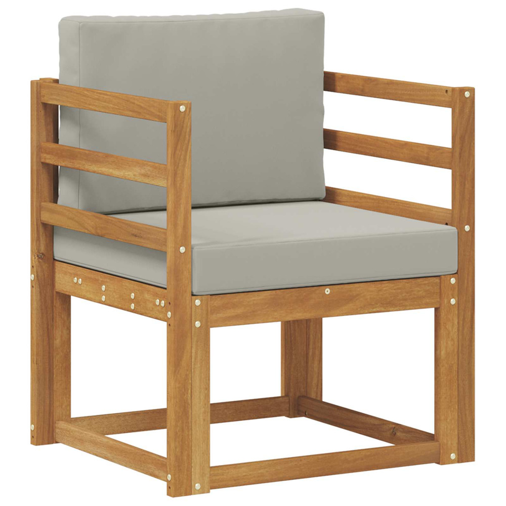 Canapé d’extérieur bois d'acacia massif et polyester