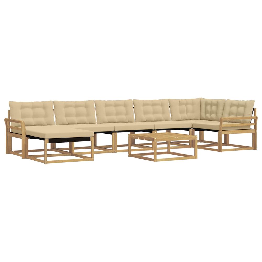 Ensemble de canapés d'extérieur 8 pc blanc et beige
