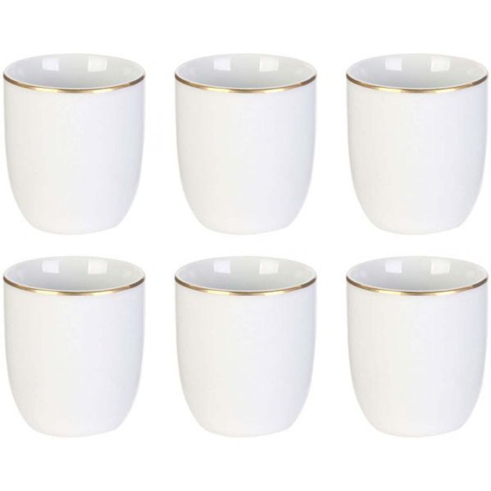 Tasse en porcelaine liseré doré 18 cl lot de 6