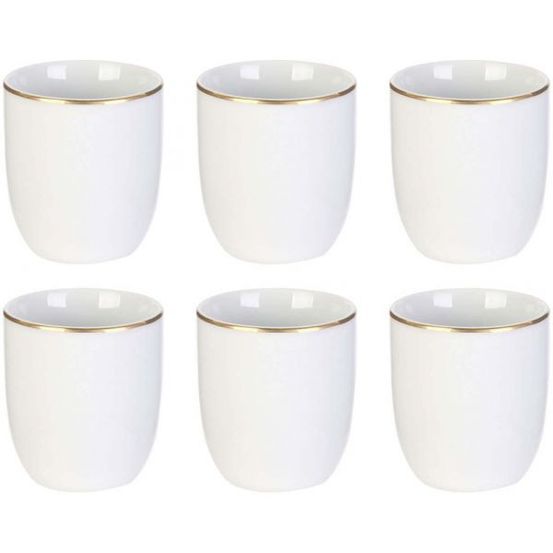 Tasse en porcelaine liseré doré 18 cl lot de 6