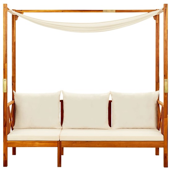 Banc de jardin avec auvent bois d'acacia solide