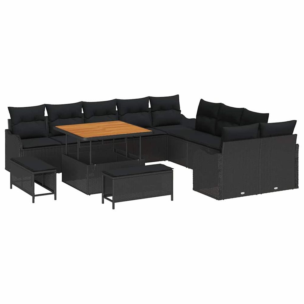 Ensemble de canapé de jardin 13 pièces 12-nombre de places noir