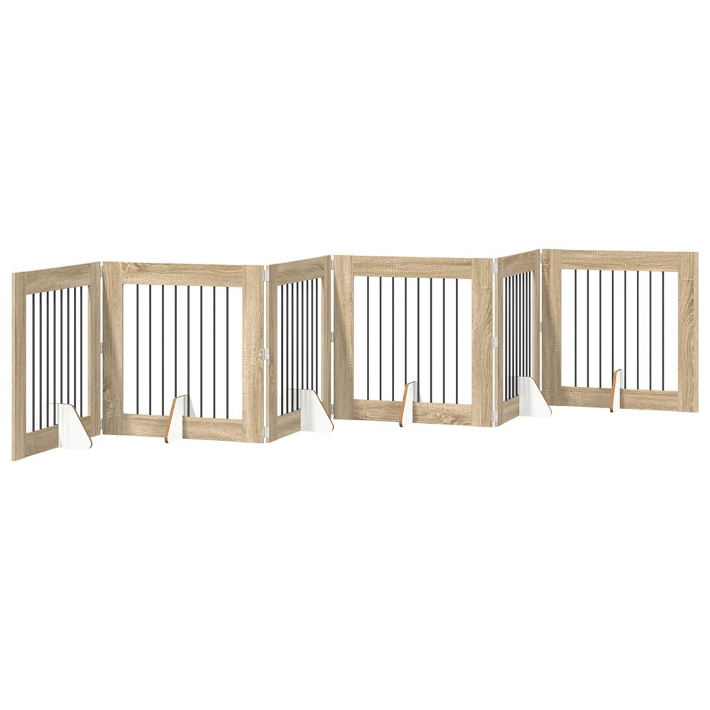 Porte de chien pliable avec supports 6 pc chêne sonoma 482 cm
