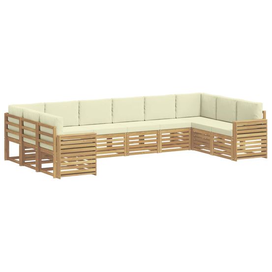 Ensemble de canapés d'extérieur 10 pc blanc et crème polyester