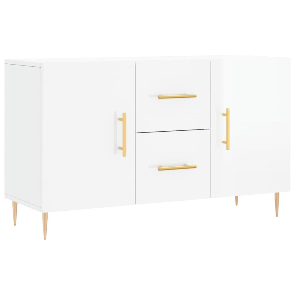 Buffet bahut commode armoire meuble de rangement organisateur cuisine salle de séjour salon brillant 100 x 36 x 60 cm bois d'