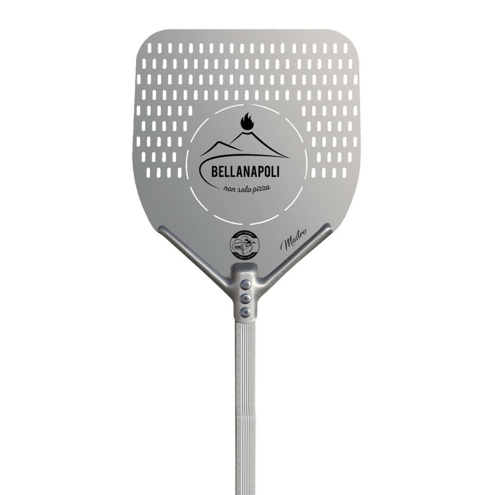 Pelle à pizza carrée aluminium alimentaire 33x33 cm manche 1.5m bellanapoli qualité professionnelle