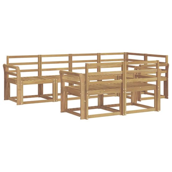 Ensemble de canapés d'extérieur 7 pc blanc bois d'acacia massif
