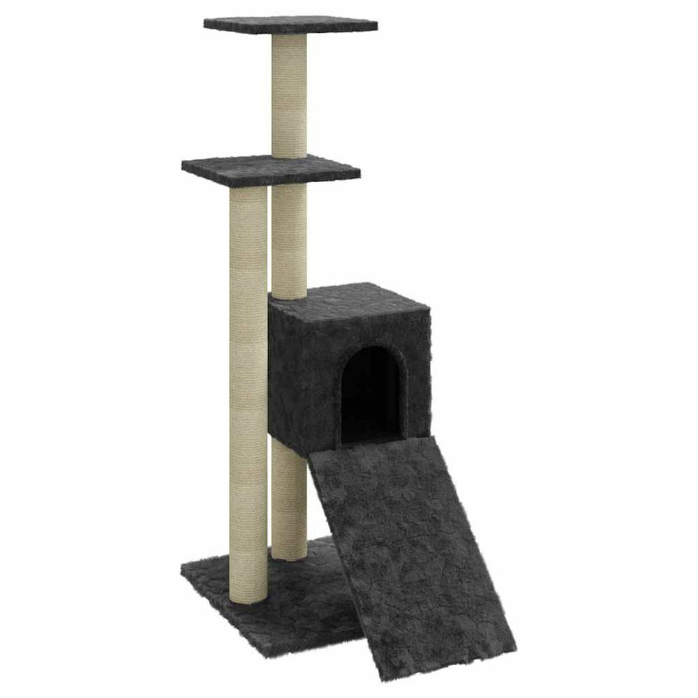Arbre à chat avec griffoirs en sisal gris foncé 92 cm