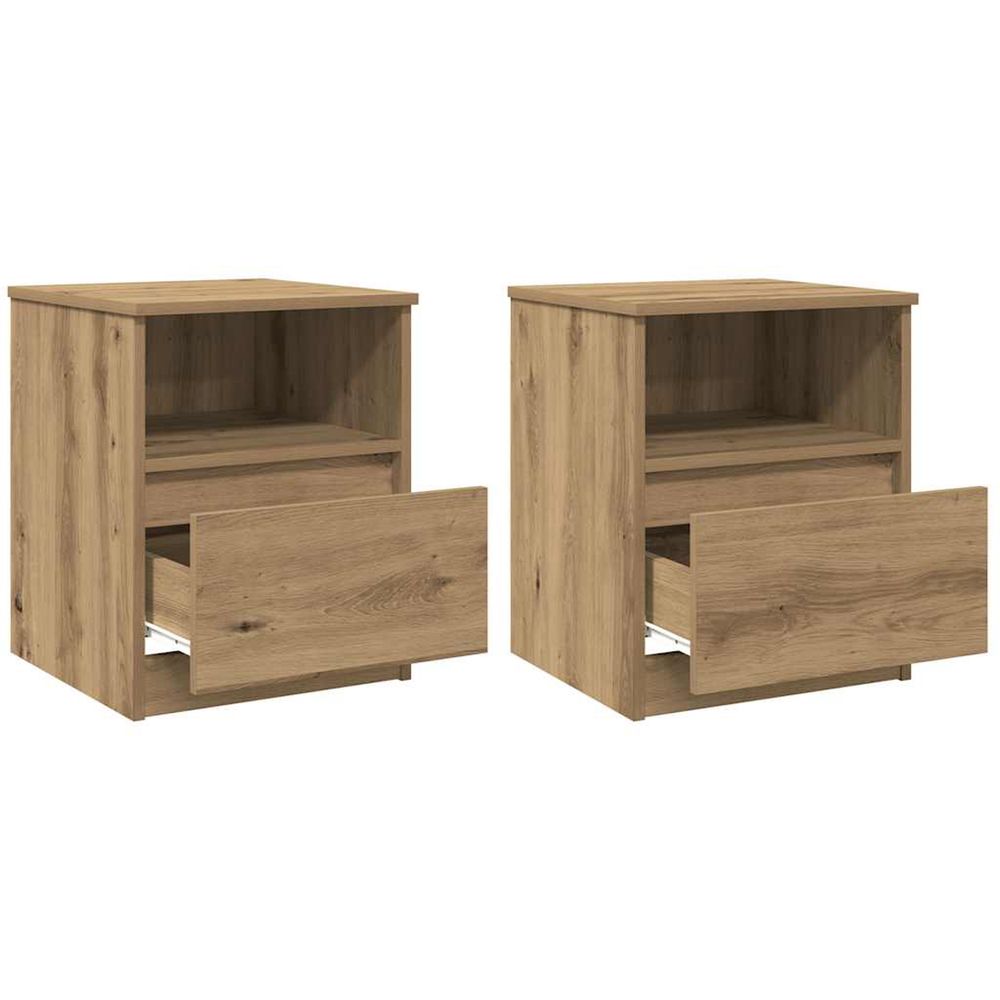 Tables chevet 2 pcs chêne artisanal 40x40x50 cm bois ingénierie