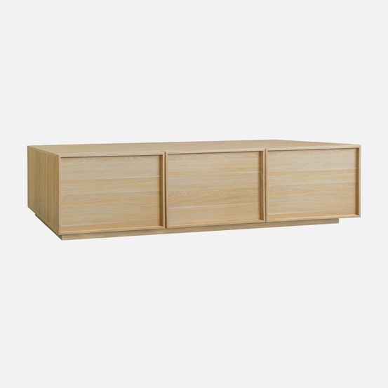 Meuble tv décor bois 3 portes 180cm l 180 x p 43 x h 45cm - kuba